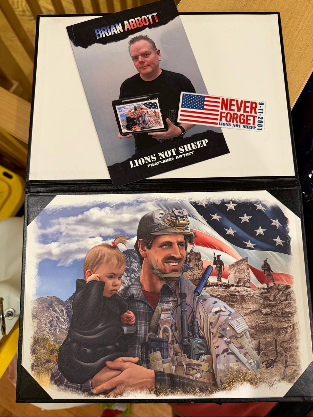 Brian Abbott Patriotic Soldier Family Art Print - White Background